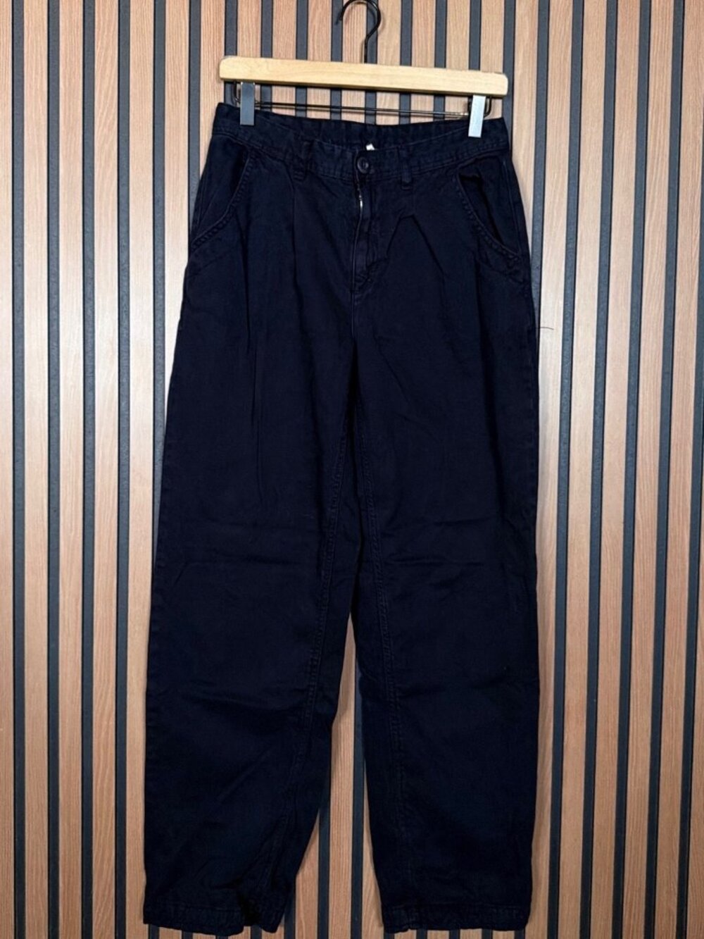 Free People Jeans 2 Womens Blue Black Baggy Relaxed Fit Denim Pants
